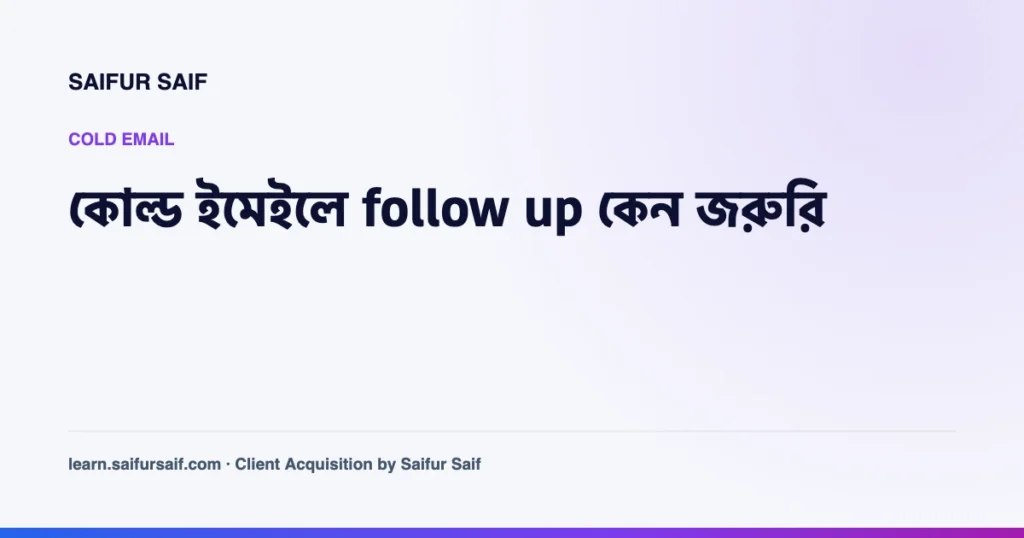 কোল্ড ইমেইলে ফলো আপের গুরুত্ব নিয়ে কভার ছবি