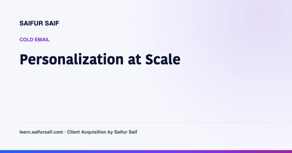 Personalization at Scale in Cold Email