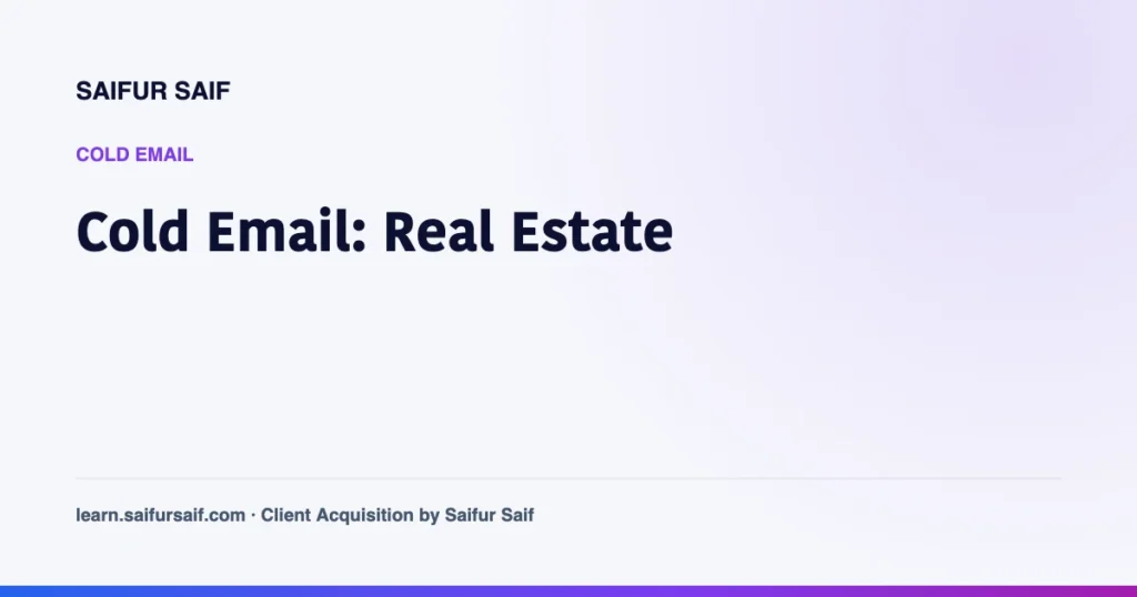 How to Cold Email Real Estate Agents