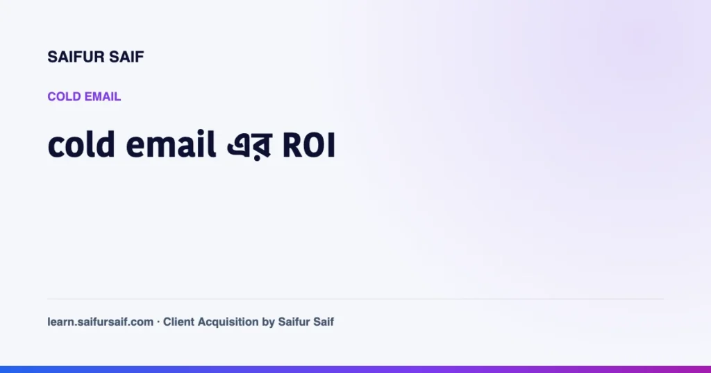 cold email এর ROI মাপা নিয়ে কভার ছবি