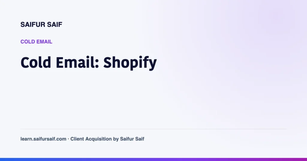 Cold Email Template for Shopify Stores
