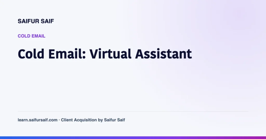 Cold Email Template for Virtual Assistants