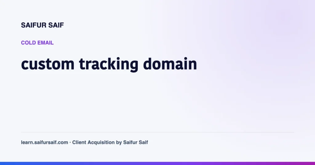 cold email এর custom tracking domain নিয়ে কভার ছবি