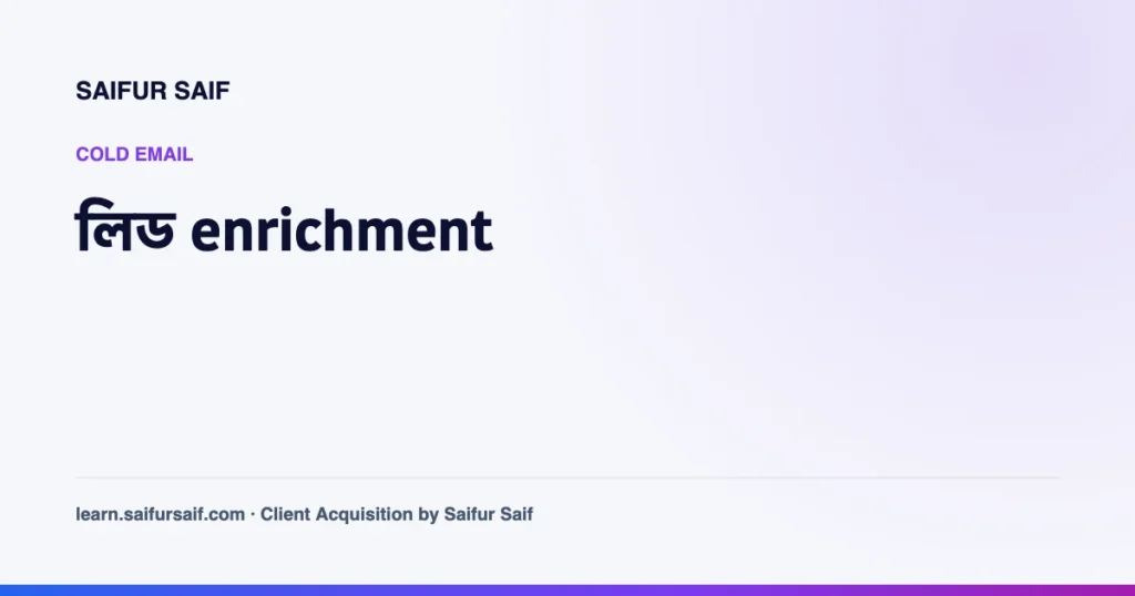 cold email এর জন্য লিড enrichment নিয়ে কভার ছবি