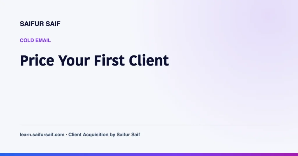 How to Price Your First Direct Client