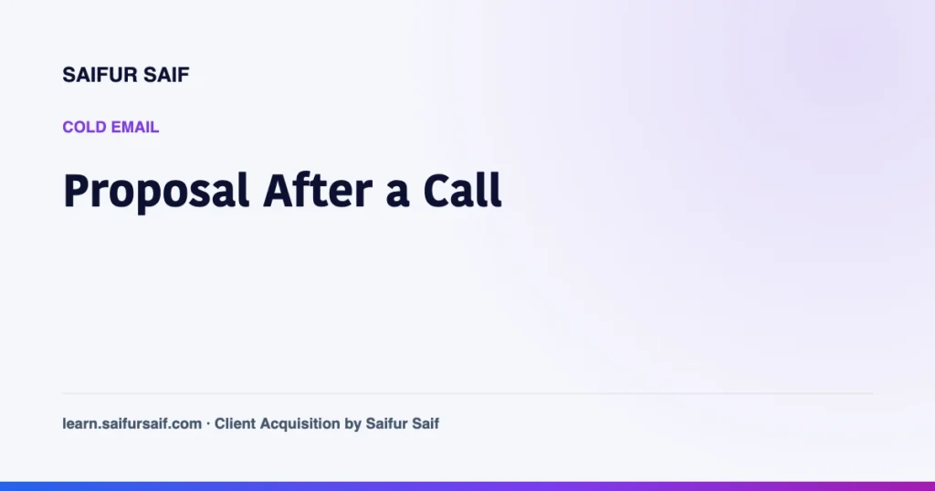How to Write a Proposal After a Call