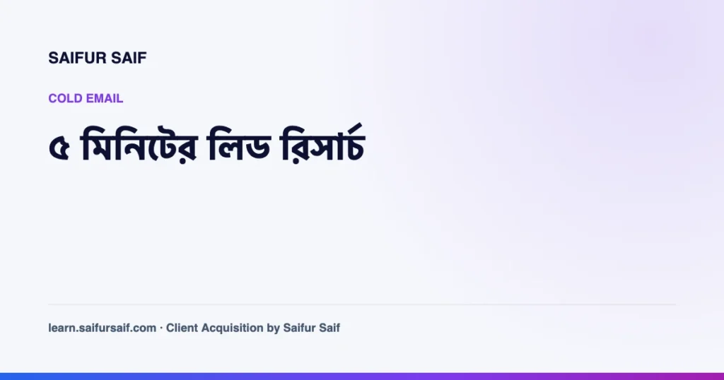 কোল্ড ইমেইলের আগে লিড রিসার্চের কভার ছবি