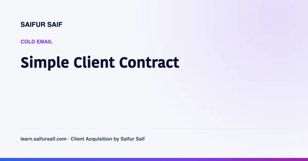 A Simple Contract for Freelance Clients